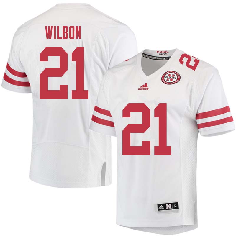 Men #21 Mikale Wilbon Nebraska Cornhuskers College Football Jerseys Sale-White